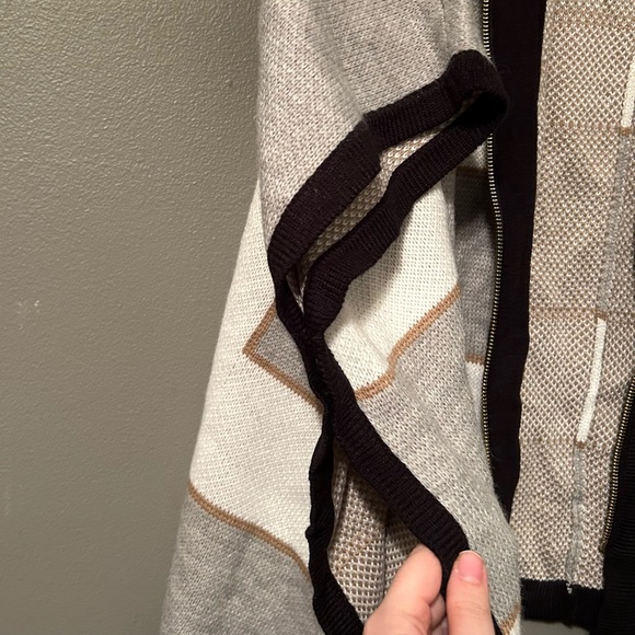 NWT Anne Klein XL Heather Grey Poncho Jacket Zip-Up Heavyweight Sweater Hoodie - Picture 11 of 15